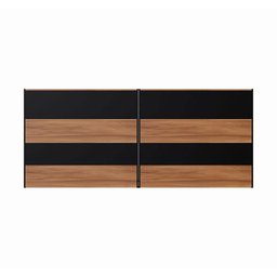 Balcões para Recepção Atendimento Escritório 240 Cm F5 Cor:nogal com Preto - 4