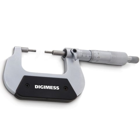 Micrômetro Externo Pontas Finas Ø2x5mm - Cap. 50-75mm - Graduação de 0,01mm - Ref. 112.052a - Digime
