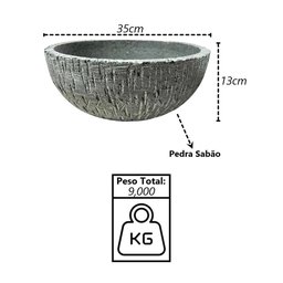 Cuba Bojo Rasgado Pedra de Sabão Pia Lavabo Lavatório 35cm - 2