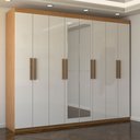 Ver imagem 6 de Guarda-roupa Casal Nirvana Plus 8 Portas 4 gavetas com Espelho Cinamomo/branco - Panorama Móveis