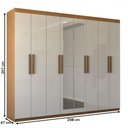Ver imagem 4 de Guarda-roupa Casal Nirvana Plus 8 Portas 4 gavetas com Espelho Cinamomo/branco - Panorama Móveis