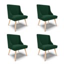Ver imagem 1 de Cadeira Sala de Jantar Pé Palito Natural Kit 4 Liz Bouclê Verde D03 - D’Rossi