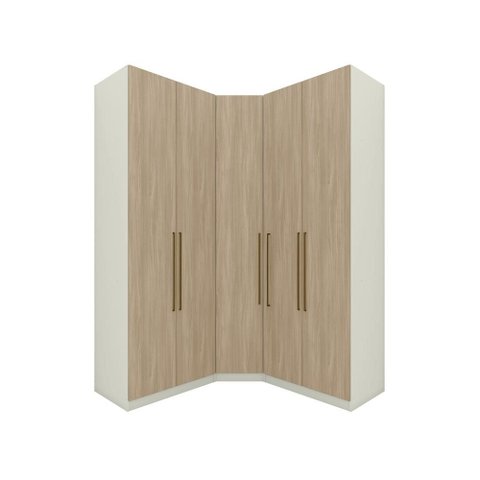 Guarda Roupa Modulado de Canto 5 Portas Areia/jequitibá