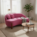 Ver imagem 1 de Namoradeira Sofá Feijão Moscou 130cm Orgânica Veludo Rosa