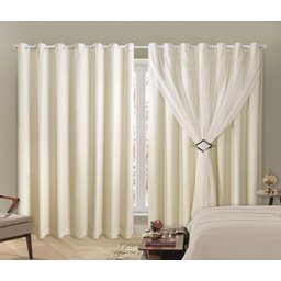 Cortina Blackout PVC 4,00m X 2,60m Com Voil Palha - 3