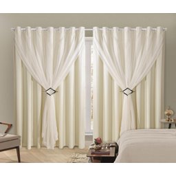 Cortina Blackout PVC 4,00m X 2,60m Com Voil Palha - 2