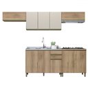 Ver imagem 2 de Cozinha Completa Dinamarca 10 Portas 2 Gavetas com Vidro 6123.166 Castani - Indékes