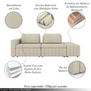 Ver imagem 2 de Sofá Ilha com Encosto e Almofadas Móveis Olimpo 265cm Modulado Linho Bege G45 - Gran Belo