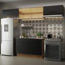 Ver imagem 4 de Cozinha Compacta Madesa Agata Armário e Balcão Rustico Preto