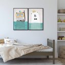 Ver imagem 2 de Quadro Decorativo Diversão no Fundo do Mar Infantil com 2 Telas 60x90cm para Quarto Sala Sem Vidro