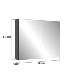 Armário Espelheira para Banheiro 80cm com 2 Portas de Espelho Aurora - 3