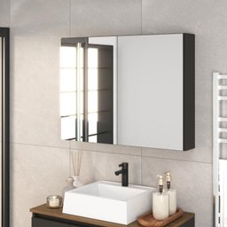Armário Espelheira para Banheiro 80cm com 2 Portas de Espelho Aurora - 1
