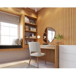 Painel Ripado Cor: Freijó de Uso Interno em Wpc Soft 2,90m X 19cm - 2