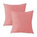 Ver imagem 1 de Kit 2 Capas para Almofada em Veludo Liso Quadrada 60x60 Cor:rose