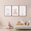 Ver imagem 1 de Quadro Infantil Decorativo Sonhe Alto Princesa com 3 Telas 60x90cm para Quarto Sala Brinquedoteca Com Vidro