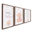 Ver imagem 2 de Quadro Infantil Decorativo Sonhe Alto Princesa com 3 Telas 60x90cm para Quarto Sala Brinquedoteca Com Vidro