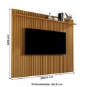 Ver imagem 3 de Painel para Tv até 80 Polegadas Morfeu Ripado 1 Prateleira Nature 680 - Pnr Móveis