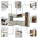 Ver imagem 6 de Cozinha Compacta Modulada 100% MDF 5 Peças com Tampo Areia HP Fineze