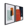 Quadro Decorativo Formas Abstratas com 2 Telas de Parede para Sala Quarto Escritório 60cm X 90cm Sem Vidro - 1