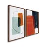 Quadro Decorativo Formas Abstratas com 2 Telas de Parede para Sala Quarto Escritório 60cm X 90cm Sem Vidro - 1