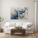 Ver imagem 2 de Quadro Decorativo Dente de Leão Azul com 2 Telas de Parede para Sala Quarto Escritório 60cm X 90cm Com Vidro