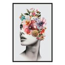 Ver imagem 2 de Quadro Decorativo Coleção Florais - Mulher Floral Cor:moldura Preta;título:40x60 com Vidro Acrílico