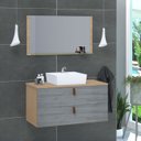 Ver imagem 1 de Conjunto Armário de Banheiro Berlim 60 Cm Mdf + Espelheira + Cuba