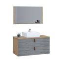Ver imagem 2 de Conjunto Armário de Banheiro Berlim 60 Cm Mdf + Espelheira + Cuba