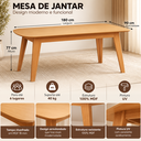 Ver imagem 6 de Kit Conjunto Sala de Jantar Mesa Retrô Retangular 180 cm 6 Cadeiras Estofadas MDF Carvalho Rose/Taup