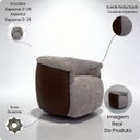 Ver imagem 2 de Poltrona Marselha 86cm Giratoria Suede Cappuccino Corino Marrom Premiun para Sala