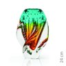 Vaso Em Cristal Murano Esmeralda E Âmbar - São Marcos 24Cm - 2