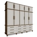 Ver imagem 1 de Guarda Roupa de Casal Bettania com 5 Portas Malbec/Off White - Bela Móveis