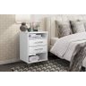 Mesa de Cabeceira com 2 Gavetas Valente Branco - Rud Rack - 1