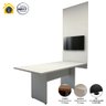 Conjunto Sala de Reunião Mesa 1,80m Cinza Painel para Tv F5 Cor:cinza - 13