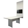 Conjunto Sala de Reunião Mesa 1,80m Cinza Painel para Tv F5 Cor:cinza - 3