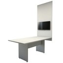 Ver imagem 3 de Conjunto Sala de Reunião Mesa 1,80m Cinza Painel para Tv F5 Cor:cinza