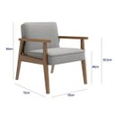 Ver imagem 4 de Poltrona Decorativa Julia tecido Cinza Madeira Nogueira Nobre Poltronas do Sul