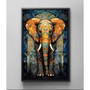 Ver imagem 4 de Quadro Decorativo Canvaspremium Abstrato Animais Elefante Moldura Flutuante Gg
