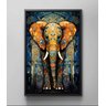 Quadro Decorativo Canvaspremium Abstrato Animais Elefante Moldura Flutuante Gg - 4