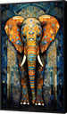 Ver imagem 1 de Quadro Decorativo Canvaspremium Abstrato Animais Elefante Moldura Flutuante Gg
