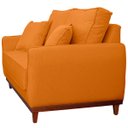 Ver mais imagens de Kit Sofa Sena 2 e 3 Lugares Base de Madeira para Sala Hotel Linho Terra Cota