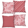 Kit com 4 Capas para Almofadas Decorativas Folhas Abstrato - 1