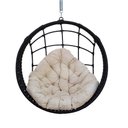 Ver imagem 2 de Balanço Ninho Suspenso + Mola e Mosquetão Corda Náutica Preta Almofada Impermeável Branco