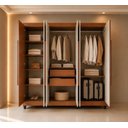 Ver imagem 5 de Guarda-Roupa 6 Portas 2 Gavetas Ripado Apolo 200x183cm Freijo e Branco