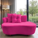 Ver imagem 1 de Namoradeira Sofá Feijão Suria Orgânica Veludo Rosa Pink