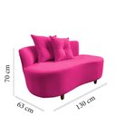 Ver imagem 7 de Namoradeira Sofá Feijão Suria Orgânica Veludo Rosa Pink