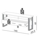 Ver imagem 4 de Rack Para TV Até 55 Pol. Estilo Industrial 1 Gaveta F41 Freijó/Preto Fosco - Pradel