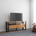 Ver imagem 2 de Rack Para TV Até 55 Pol. Estilo Industrial 1 Gaveta F41 Freijó/Preto Fosco - Pradel