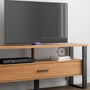 Ver imagem 3 de Rack Para TV Até 55 Pol. Estilo Industrial 1 Gaveta F41 Freijó/Preto Fosco - Pradel