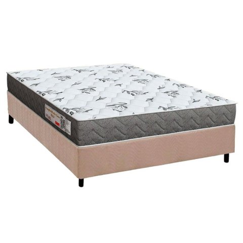 Cama Box Viúva: Colchão Espuma D33 Orthoflex Comfortpedic Line Black + Base Crc Suede Clean (